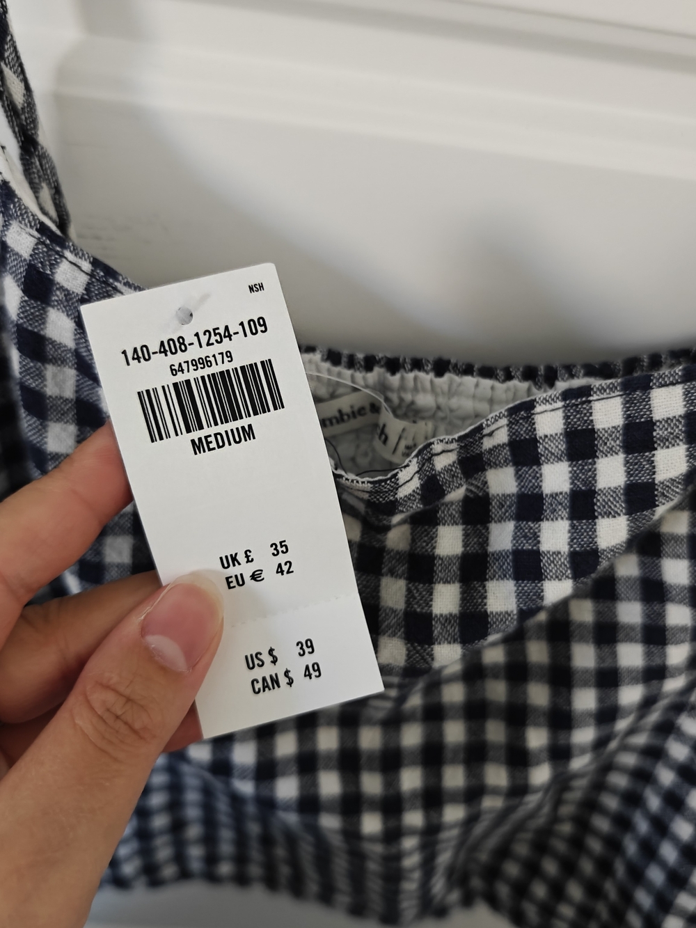 Abercrombie & Fitch Gingham Crop Tops & Short Set - Navy - Picture 7 of 10